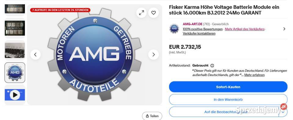 Baterie Bateria 16tkm Fisker Karma 2012 Moduł mazowieckie Grodzisk Mazowiecki