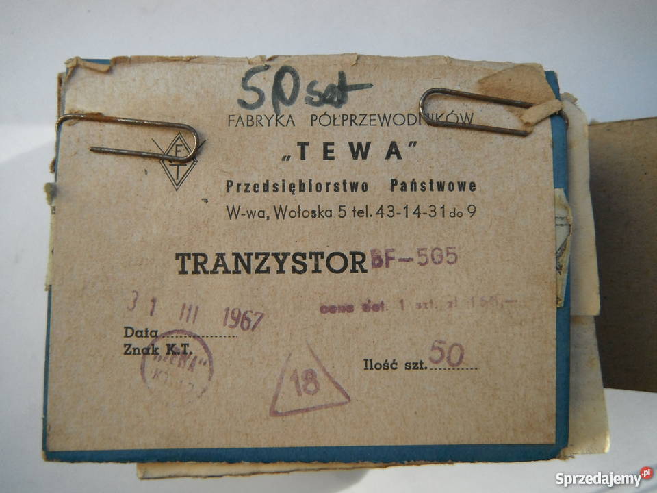 Tranzystor BF505 TEWA Nowe bf 505 obudowa TO5 Barak