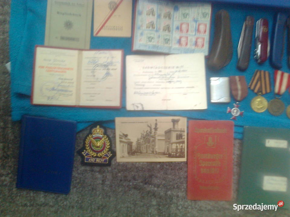 Militaria noże dokumenty odznaki Kalisz sprzedam