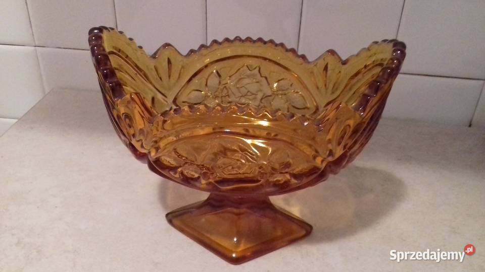 Owocarka szklana miodowa Vintage do sprzedania Kraków
