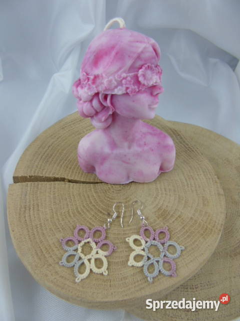 Kolczyki frywolitkowe różne wzory i kolory małopolskie Wiśniowa