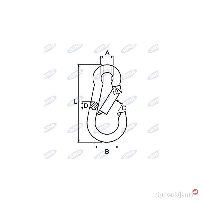 Karabińczyk 6x60 mm stal galwanizowana nośność Kamionna