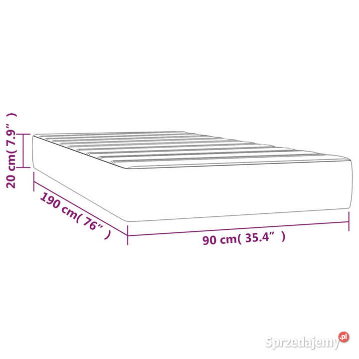 Materac kieszeniowy czarny 90x190x20 tkanina Pozostałe Warszawa