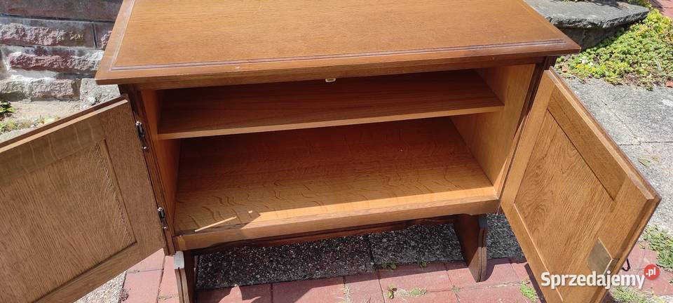 Komoda dębowa na nogach rzeźbiona z Niemiec 43cm Sypniewo