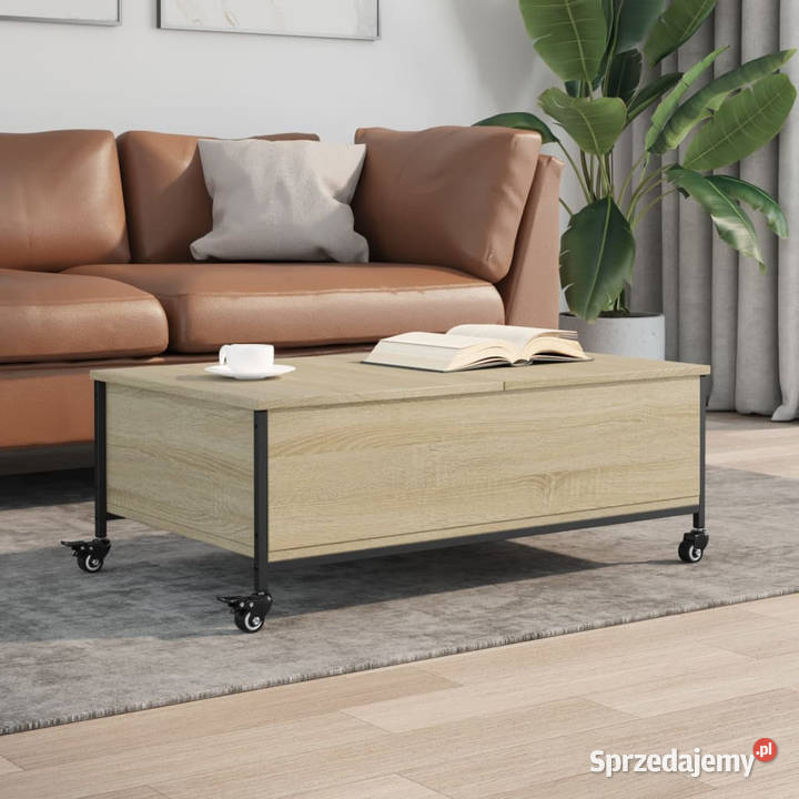 Stolik kawowy na kółkach dąb sonoma 91x55x34 Stoły Warszawa