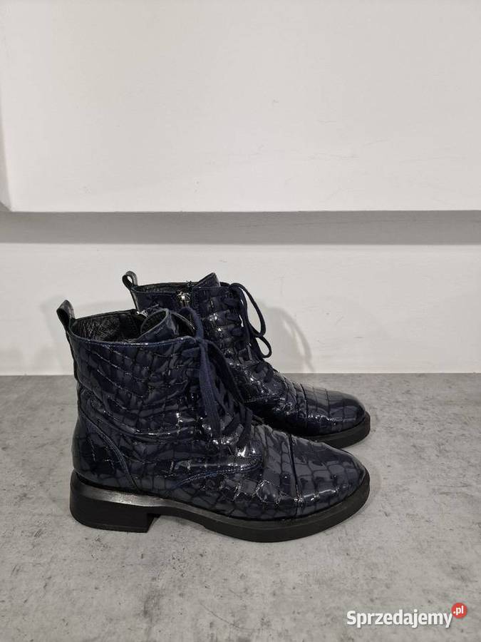 Botki skóra lakier granat 36 Venezia 23.2cm Żywiec