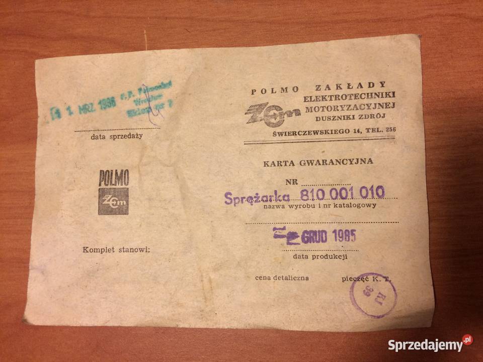 Sprężarka POLMO typ 810 z czasów PRL sprzedam