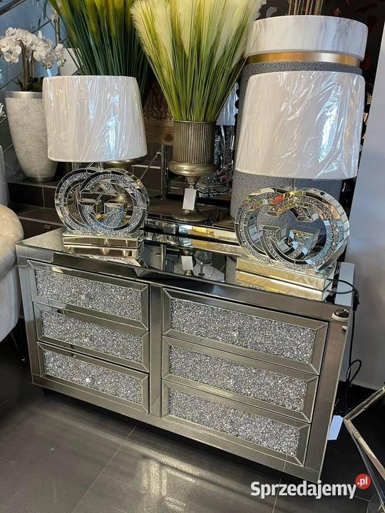 Nowoczesna duża komoda lustrzana z kryształkami Komody Nowy Sącz sprzedam