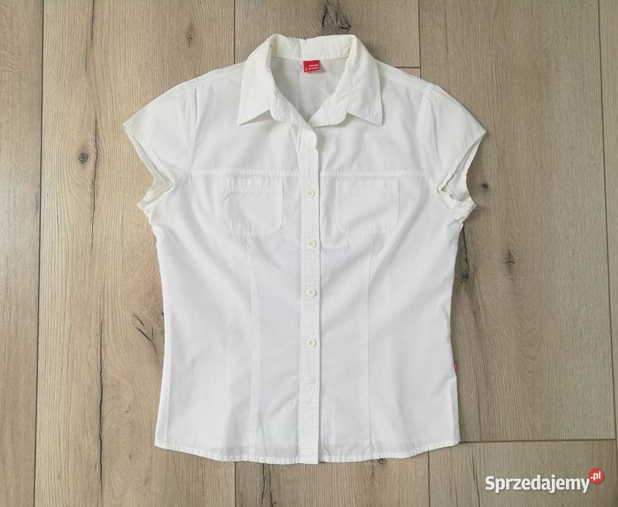 Damska biała bawełniana bluzka koszulowa