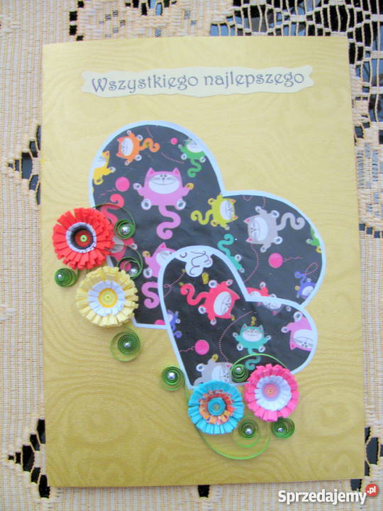 KARTKI IMIENINOWE RĘCZNIE ROBIONE METODĄ