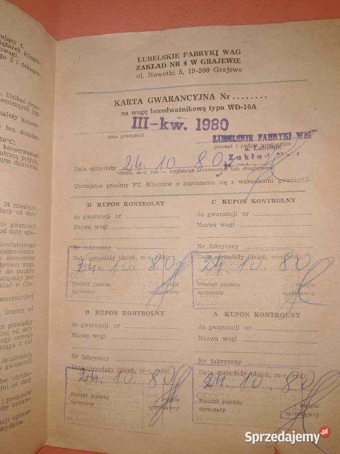 waga kuchenna z 1980r nowa nieużywana w łódzkie