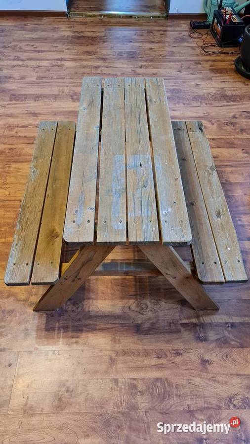 Ława drewniana dzieci z siedziskami niemieckiej śląskie Chorzów