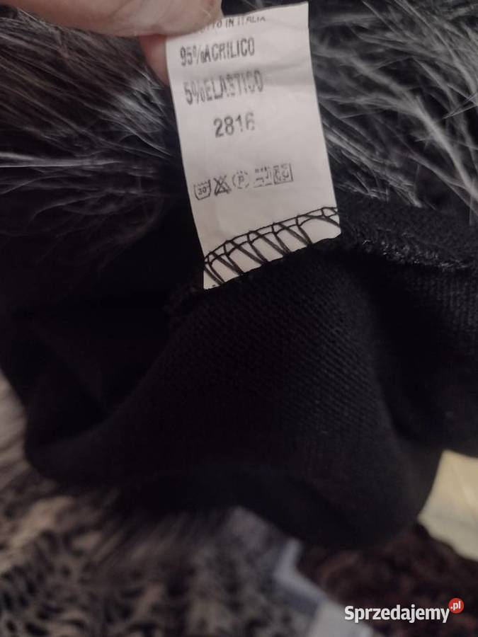 LXL Włoski Dłuższy kardigan z futrzanym Rozmiar 42(XL) Kraków sprzedam