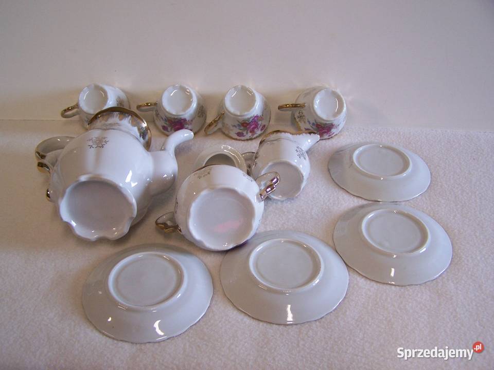 Porcelanowy serwis bukiety kwiatów z bogatym Koszalin sprzedam