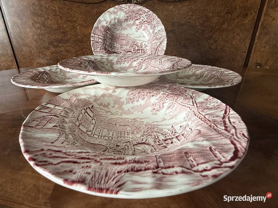Royal wzór konie czerwone talerze głębokie Antyki, Sztuka, Kolekcje Gorlice sprzedam