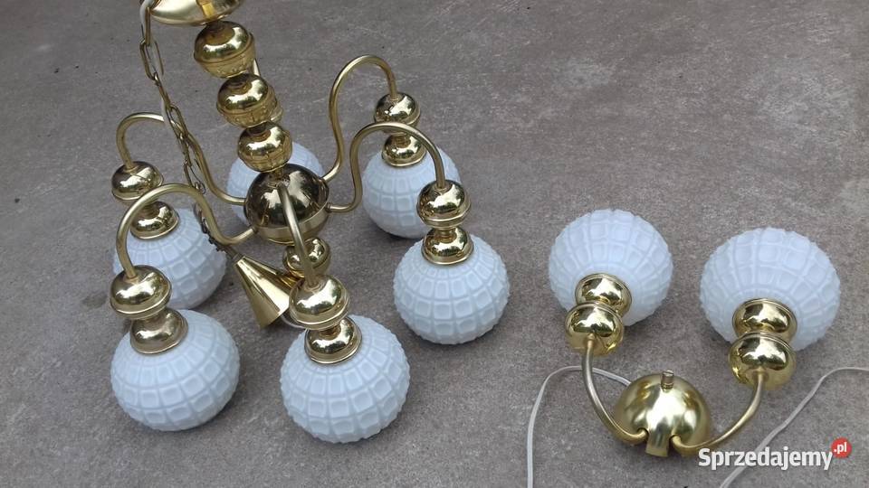Retro lampa wiszaca z kinkietem z 1969 roku Lubań