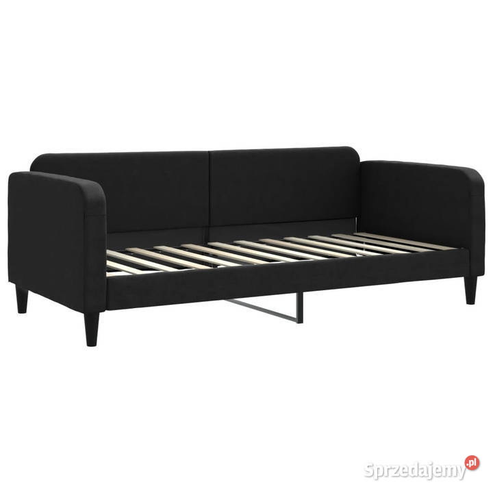 Sofa rozsuwana z szufladami czarna tkanina Warszawa