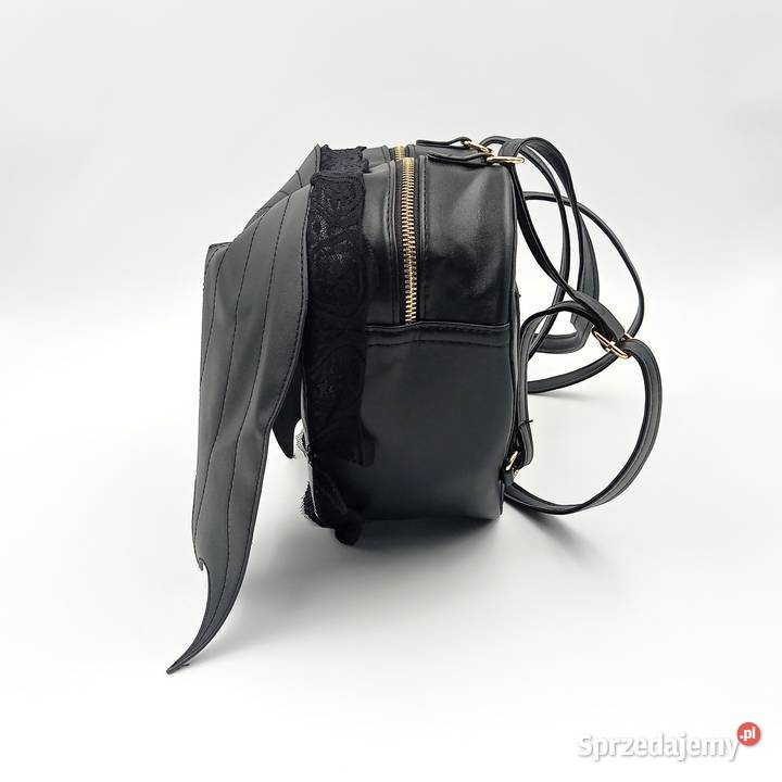 Plecak damski skórzany czarny skrzydlate serce Zawiercie