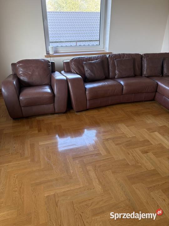 Sofa z fotelem z firmy włoskiej Violino skóra ekologiczna Sofy i kanapy Raciechowice