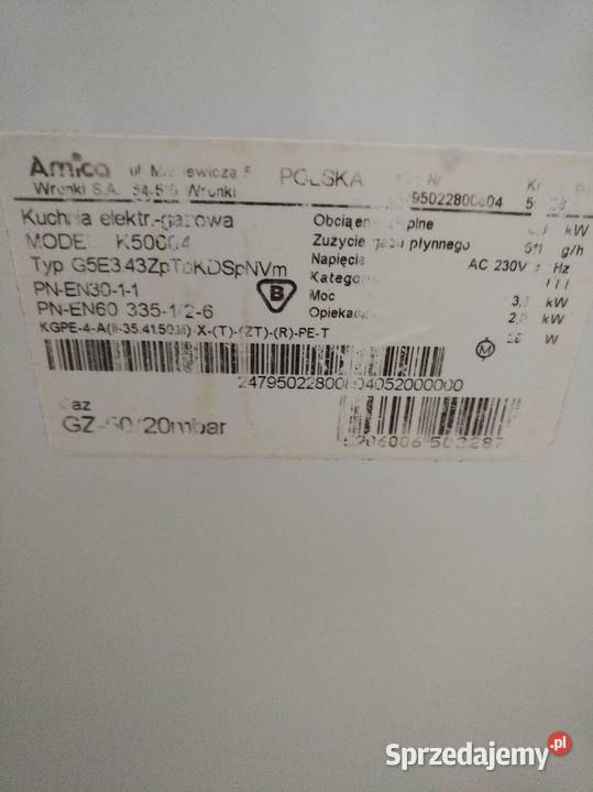 Amica kuchenka gazowoelektryczna z rożnem i Pruszków sprzedam