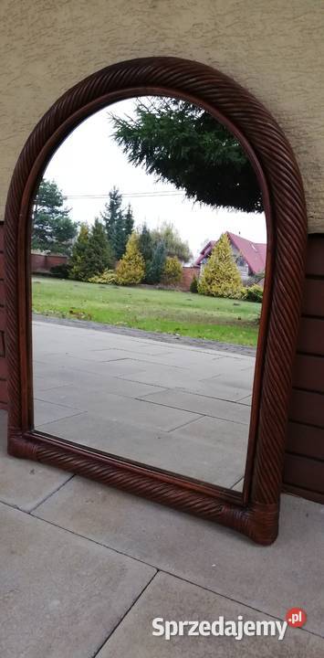 Lustro w rattanowej ramie stylowe ozdobne Garwolin