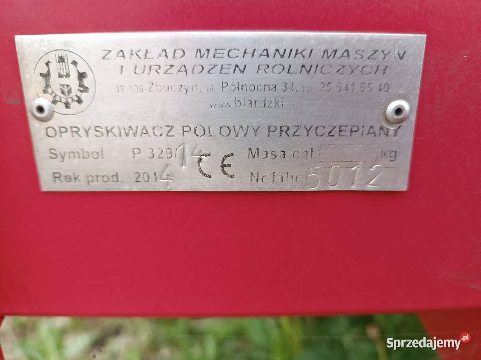 Opryskiwacz Biardzki P32914 2014 2200litrów Zaczepiane Suwałki