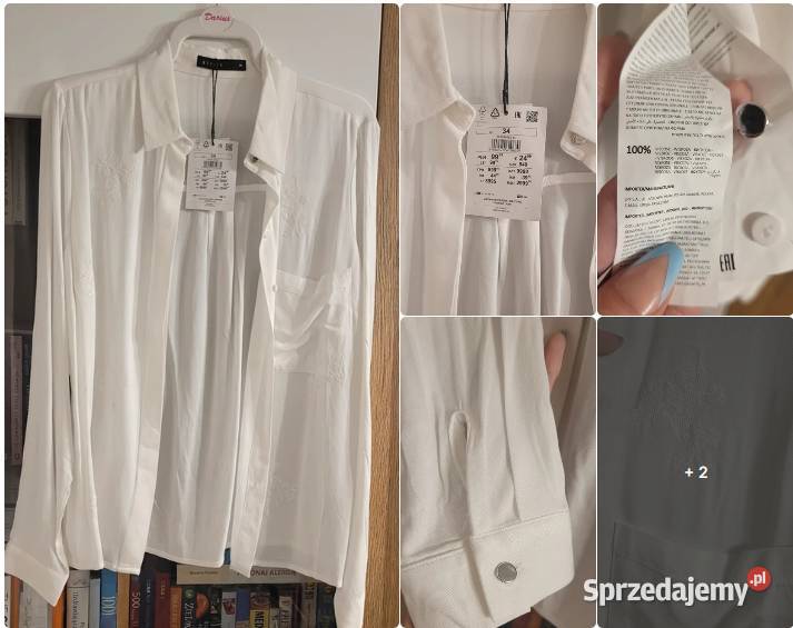 Nowa biała zdobiona elegancka koszula Mohito
