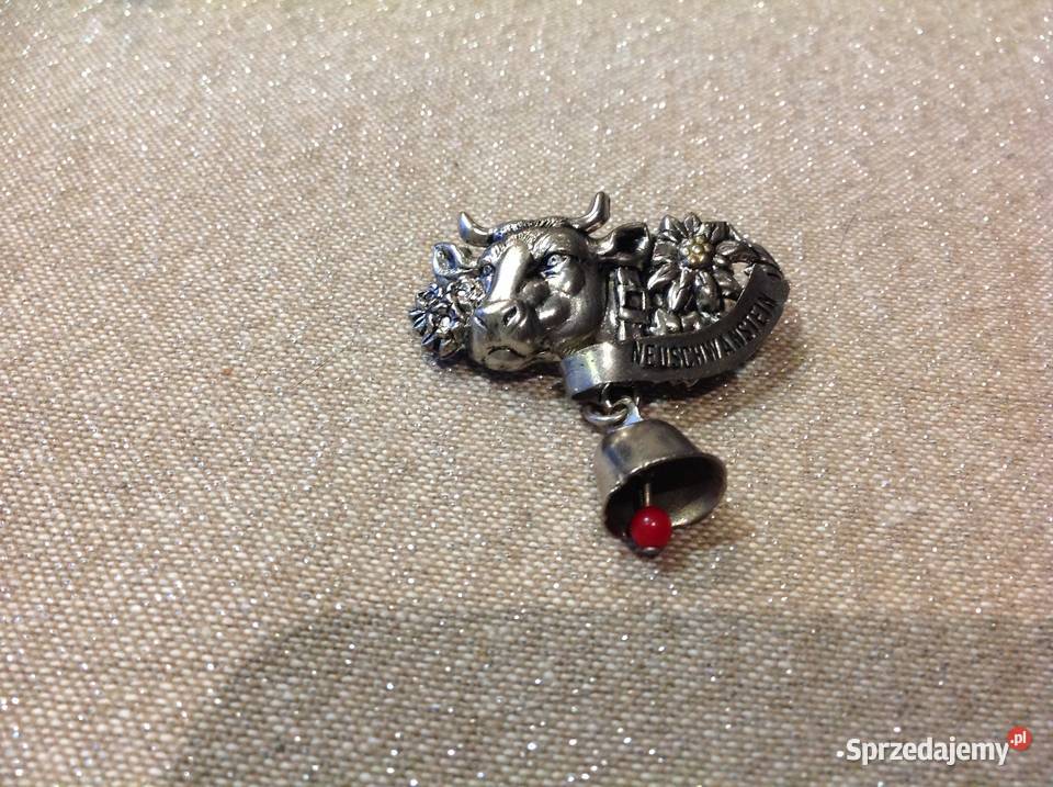 Przypinka Broszka Vintage Metalowa Krowa z Pozostałe Nowa Sól sprzedam