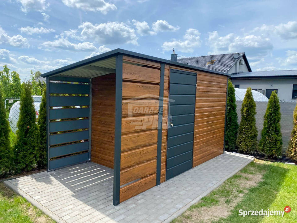 Schowek Domek Ogrodowy 3x2m wiata 1m Drzwi dach Iława
