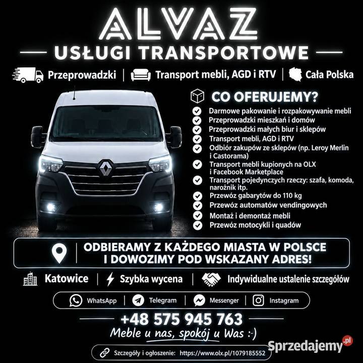 Usługi transportowe ALVAZ Przeprowadzki i Katowice