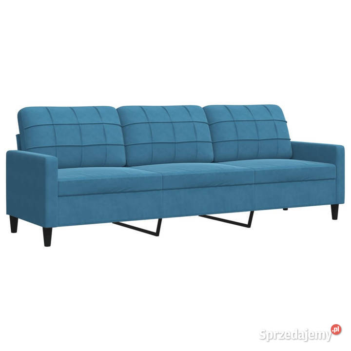 Sofa 3osobowa niebieski 210 obita aksamitem Dom i Ogród mazowieckie Warszawa sprzedam