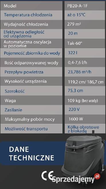 Urządzenie chłodzące klimatyzer Power Breezer Lębork
