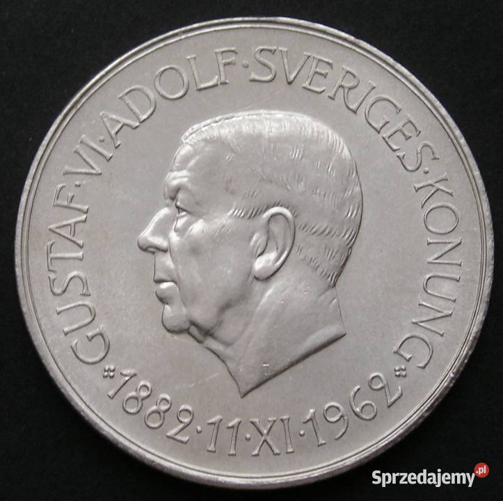 SZWECJA 5 KORON 1962 KRÓL GUSTAW VI ADOLF SREBRO łódzkie