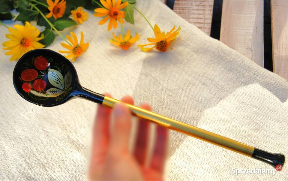 Chochłoma ręcznie malowana rosyjska łyżka