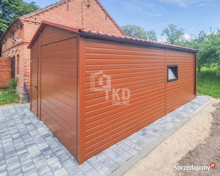 Garaż Blaszany 45x6m Brama Uchylna Drzwi Okno Poznań