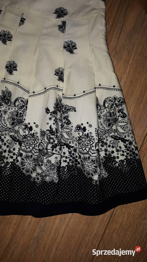 Spódnica kremowa czarna 36 sprzedam