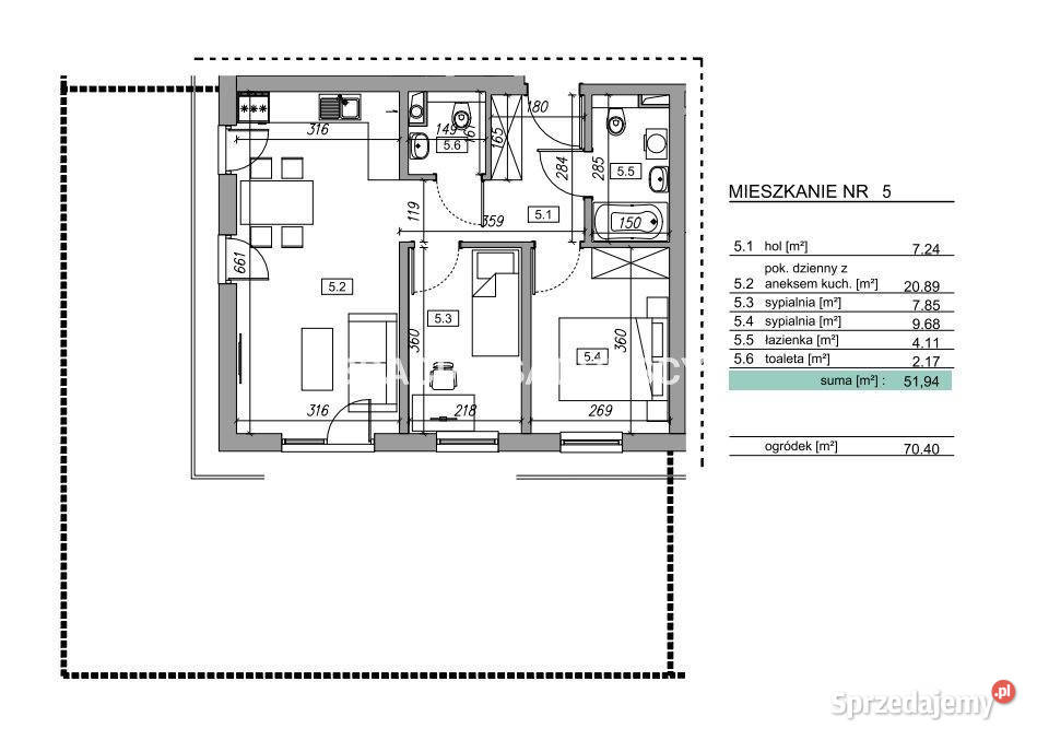 Do sprzedaży mieszkanie 4545m2 3 pokoje Myślenice