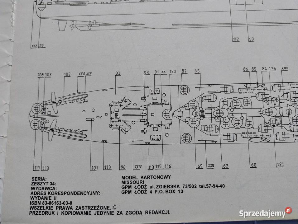 Model kartonowy USS ARIZONA Warszawa sprzedam