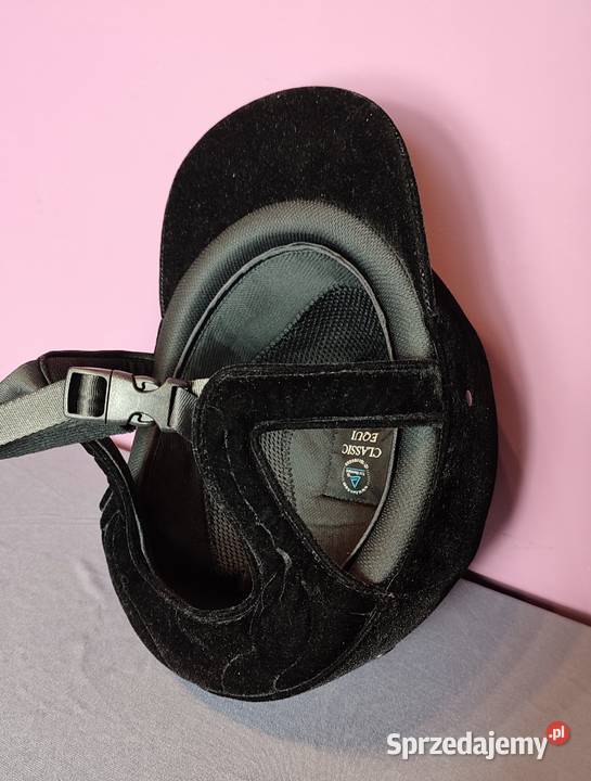 Kask jeździecki rozmiar 55 CLASSIC EQUI czarny Jasień