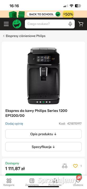 Ekspres ciśnieniowy automatyczny Philips