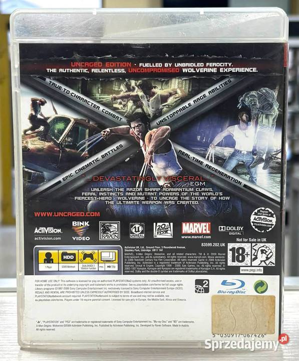 Gra 3 Xmen Origins Wolverine Uncaged Edition Elbląg