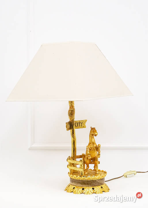 Mosiężna lampa stołowa KOŃ FRANCJA VINTAGE 2 poł wielkopolskie Kalisz