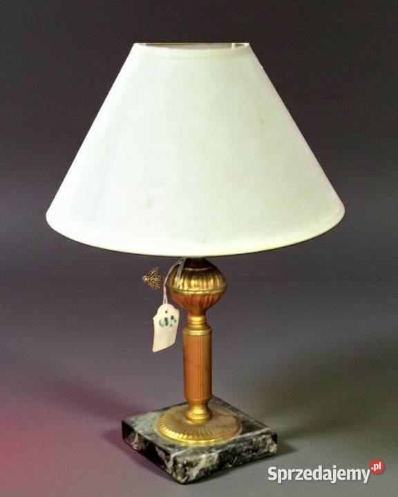 Lampka stolikowa mosiądz marmur Belgia Francja mazowieckie Bronisze