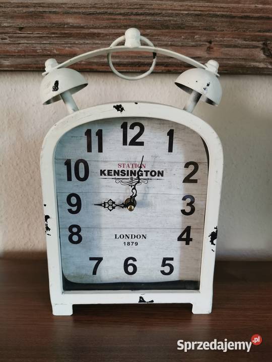 Zegar Kensington Station London biały postarzany Pozostałe Łódź