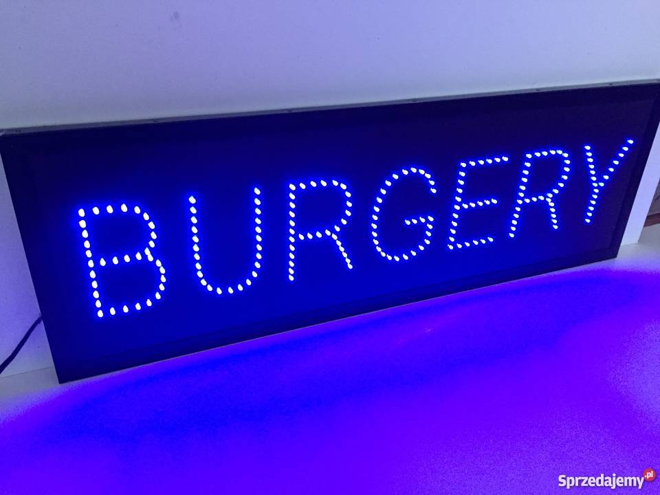 BURGERY reklama LED 90x30 NOWA Producent Pomiechówek