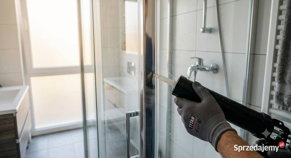 Położenie silikonu w kabinie wannie łazience Wrocław