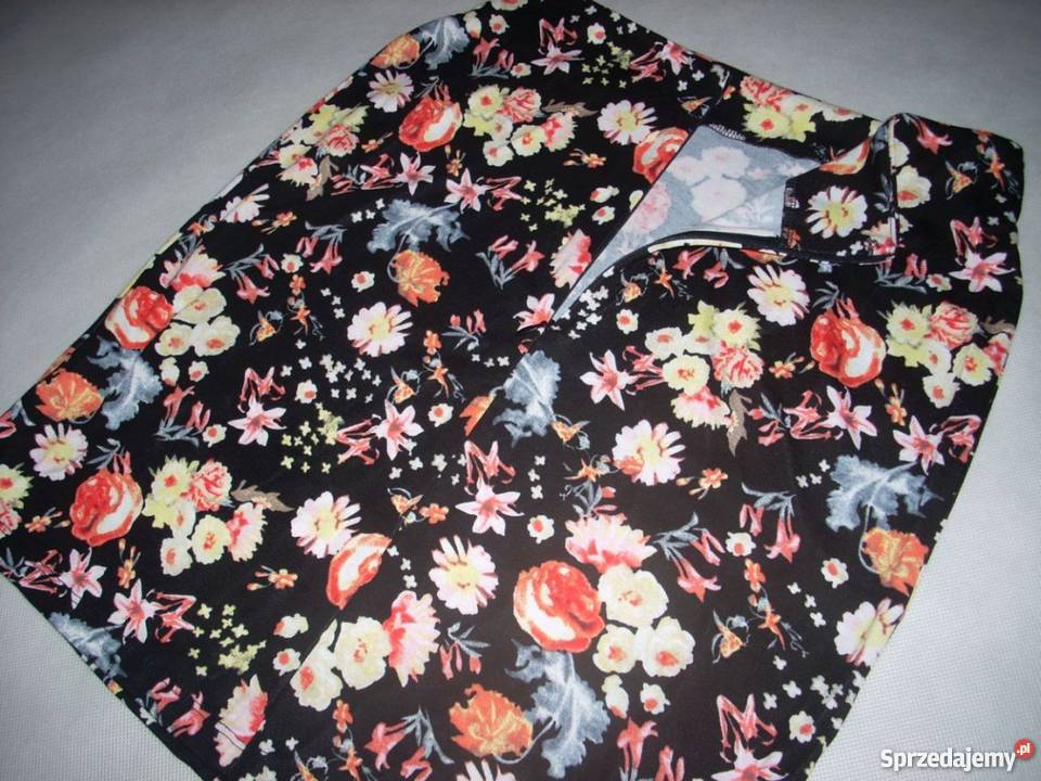 Spódnica WZÓR Kwiaty Dzianina Jersey NOWA XS S