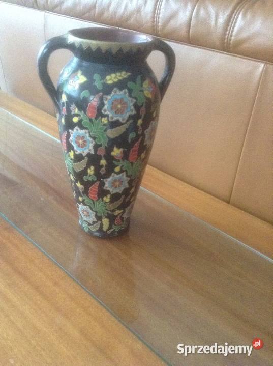 Wazon z rytowanym motywami wzorniczymimalowany Opole