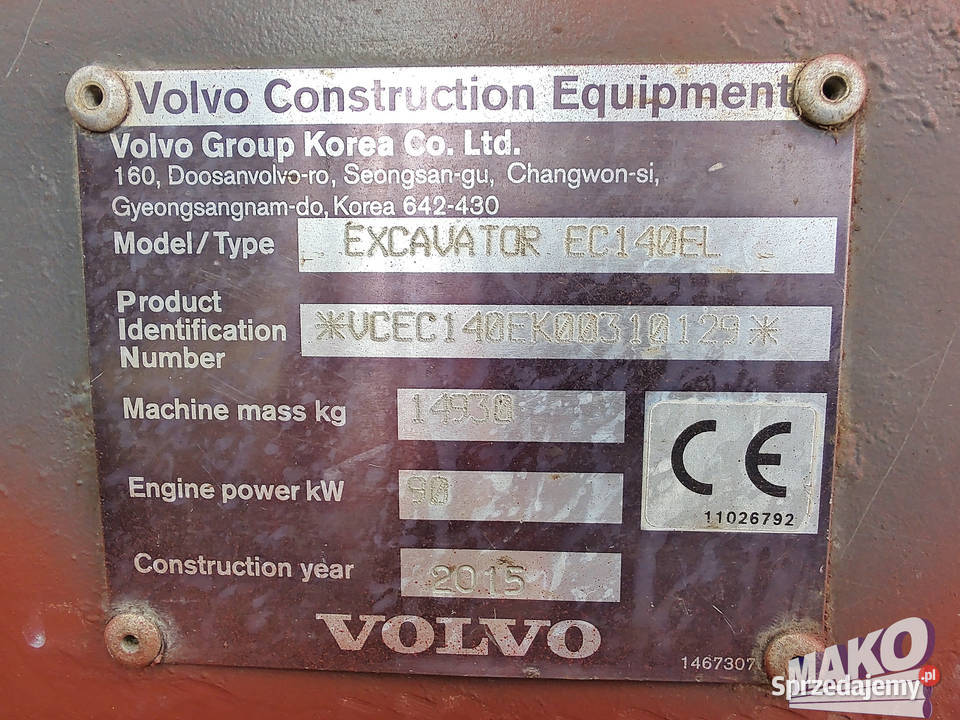 Volvo EC 140 EL CAT 311 312 313 Komatsu Liebherr świętokrzyskie Ostrowiec Świętokrzyski