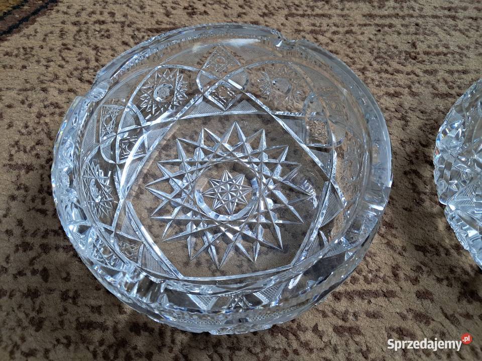 Popielniczka kryształowa PRL Porcelana i szkło